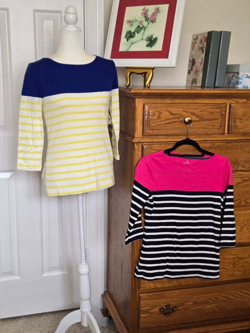 Talbots 2 Cotton Preppy Striped Tees - NWT